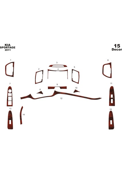 Marscockpitdesign Kia Sportage Piano Black Kaplama 2011 15 Parça