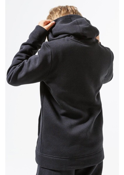 Sportswear Fleece Gray Kids Tracksuit Pamuklu Çocuk Eşofman Takımı Siyah