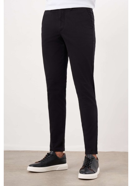 Erkek Siyah Mevsimlik Pamuk Yan Cep Slim Fit Chino Pantolon fiyatları