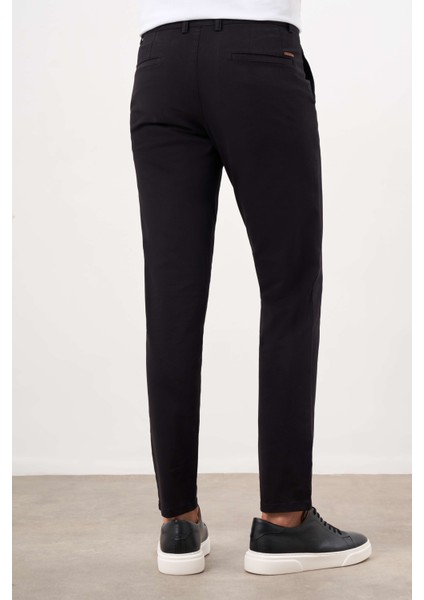 Erkek Siyah Mevsimlik Pamuk Yan Cep Slim Fit Chino Pantolon modelleri
