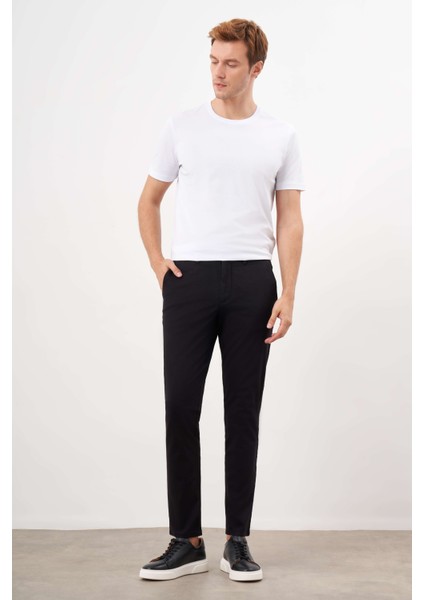 Erkek Siyah Mevsimlik Pamuk Yan Cep Slim Fit Chino Pantolon indirimleri