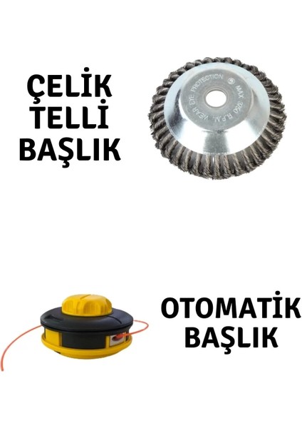 Motorlu Tırpan Çelik Telli Başlık ve Otomatik Başlık