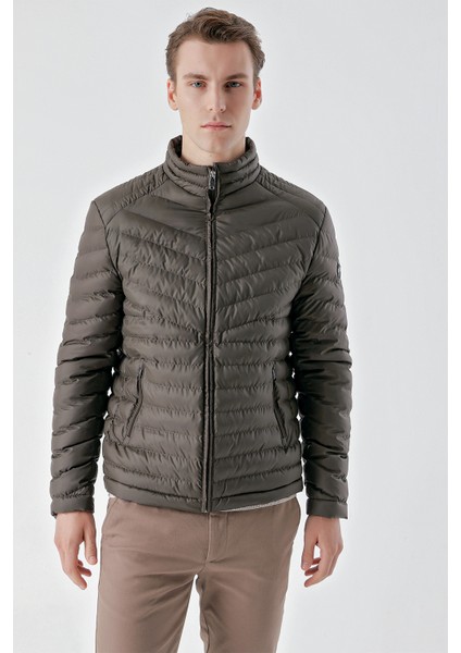 Erkek Haki Su Itici Rüzgar Geçirmez Dynamic Fit Rahat Kesim Şişme Mont modelleri