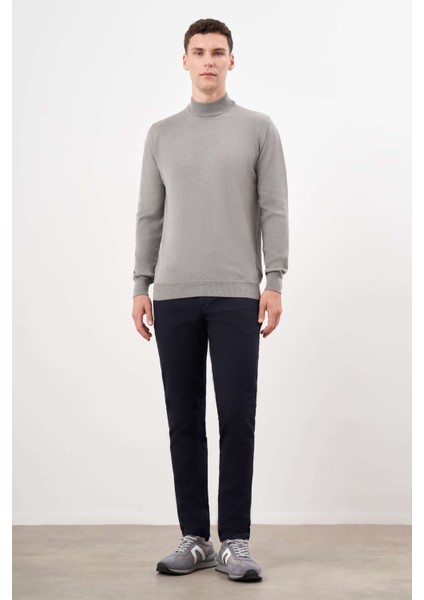 Erkek Gri Basic Yarım Balıkçı Yaka Dynamic Fit Rahat Kesim Triko fırsatları