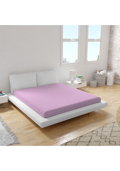 Premium Pembe 90X200 Tek Kişilik Lastikli Penye Çarşaf