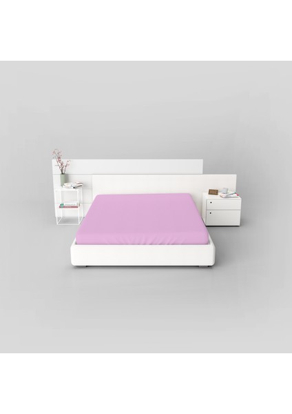 Premium Pembe 90X200 Tek Kişilik Lastikli Penye Çarşaf
