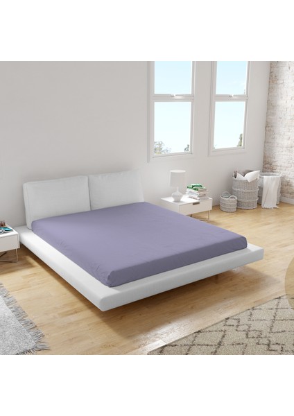 Premium Lila 160X200 Çift Kişilik Lastikli Penye Çarşaf