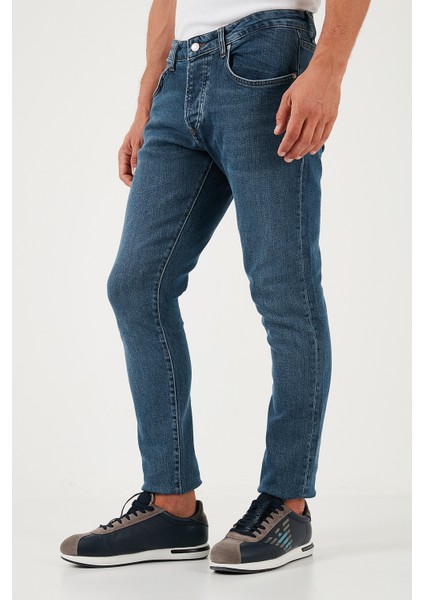 Pamuklu Normal Bel Slim Fit Dar Paça Jeans Erkek Kot Pantolon 1115S05NAPOLI