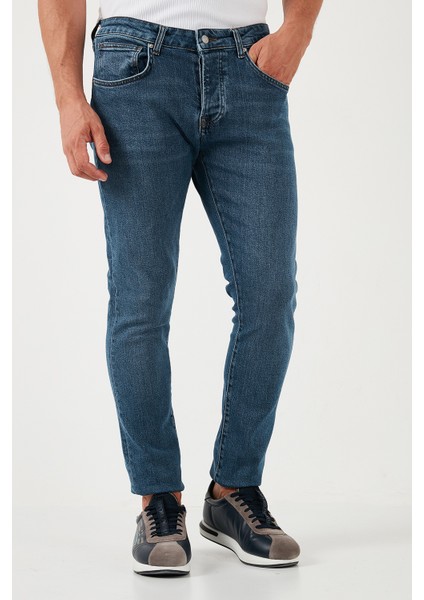 Pamuklu Normal Bel Slim Fit Dar Paça Jeans Erkek Kot Pantolon 1115S05NAPOLI