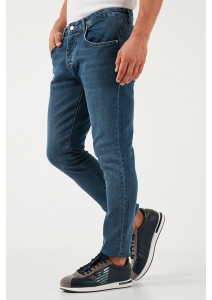 Pamuklu Normal Bel Slim Fit Dar Paça Jeans Erkek Kot Pantolon 1115S05NAPOLI