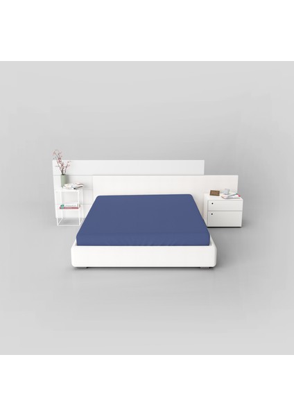 Premium Lacivert 90X200 Tek Kişilik Lastikli Penye Çarşaf