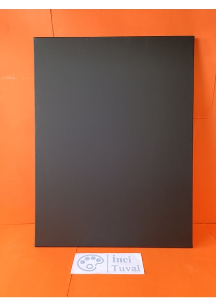 60X80 cm Siyah Tuval Profesyonel 1. Kalite Pamuk 380G/M Ressam Dokulu Astarlı Gergin Arkadan Zımbalı