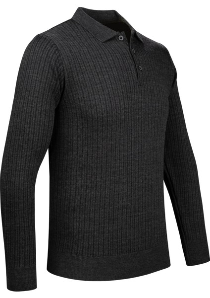 Erkek Polo Yaka Triko Kazak Desenli Kol ve Bel Lastikli Çelik Örgü Klasik Kalıp - 5004F fiyatları