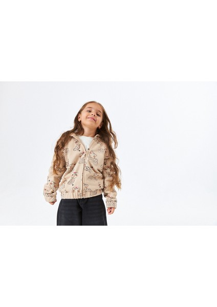 SCK-1322 Serbend Kids Kız Çocuk Kapüşonlu Fermuarlı Sweat