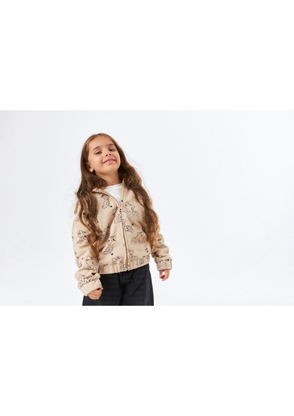 SCK-1322 Serbend Kids Kız Çocuk Kapüşonlu Fermuarlı Sweat