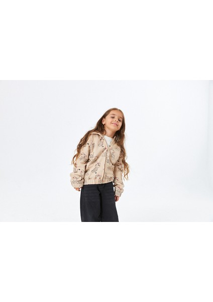 SCK-1322 Serbend Kids Kız Çocuk Kapüşonlu Fermuarlı Sweat
