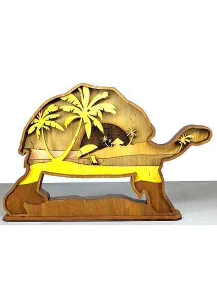 Ahşap Mdf Çok Katmanlı Kaplumbağa Dekoratif Obje