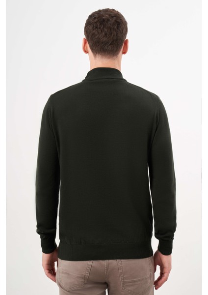 Erkek Haki Basic Yarım Balıkçı Yaka Dynamic Fit Rahat Kesim Triko indirimleri