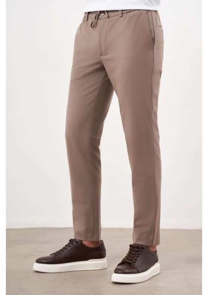 Erkek Kahve Poliviskon Trend Ipli Jogger Slim Fit Spor Pantolon fiyatları