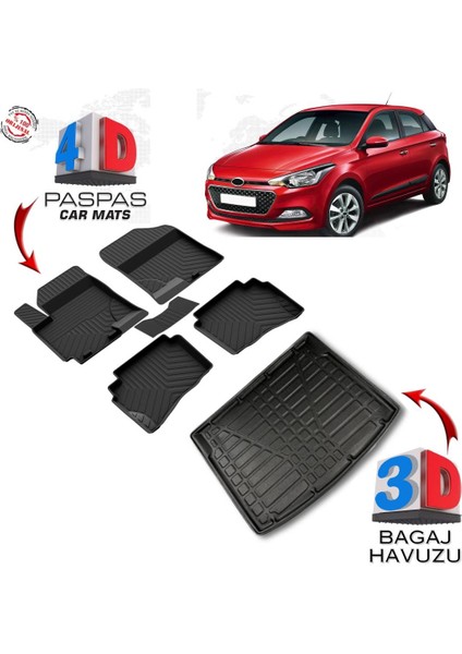 3K Store Hyundai I20 2 4d Paspas ve 3D Bagaj Havuzu 2014 2019