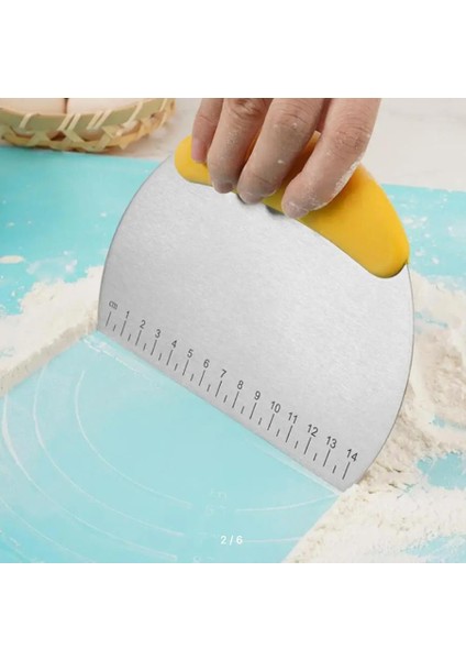 Paslanmaz Çelik Ölçülü Hamur Kesme Aparatı Kesici Kazıyıcı Pasta Şekillendiren Spatula fiyatları