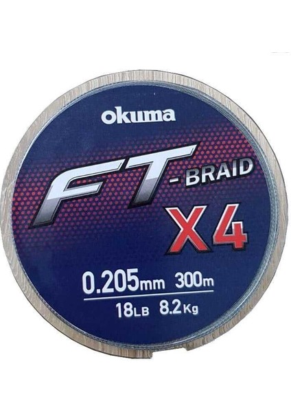 Ft-*4 Braided Line 300 mt Grey Örgü Ip 0,280MM