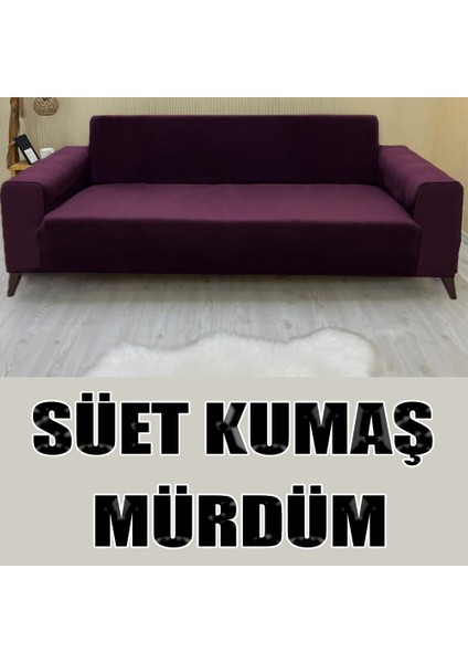 Süet Detaylı Angora Kumaş Üçlü & Çekyat Koltuk Kılıfı