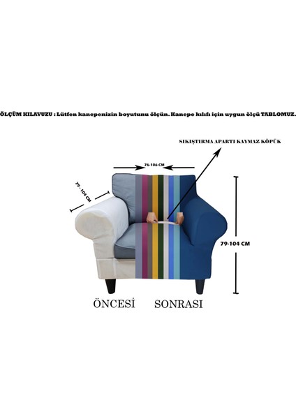 Süet Detaylı Angora Kumaş 2 Adet Üçlü & Çekyat- 2 Adet Tekli Set Koltuk Kılıfı