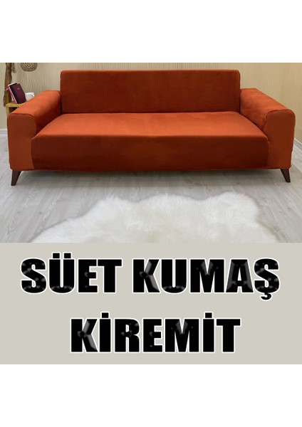 Süet Detaylı Angora Kumaş Üçlü & Çekyat Koltuk Kılıfı