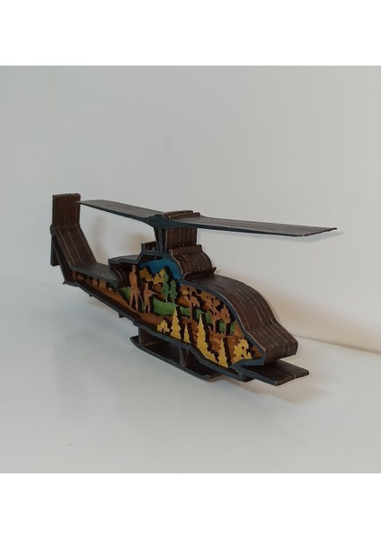 Ahşap Mdf Çok Katmanlı Helikopter Dekoratif Obje modelleri