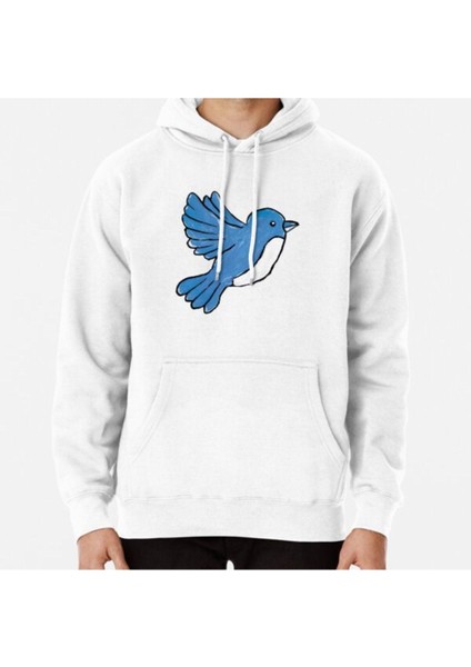 Bluebird Baskılı Kapşonlu Sweatshirt