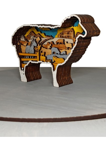 Ahşap Mdf Çok Katmanlı Çiftlik Temalı Koyun Dekoratif Obje fiyatları