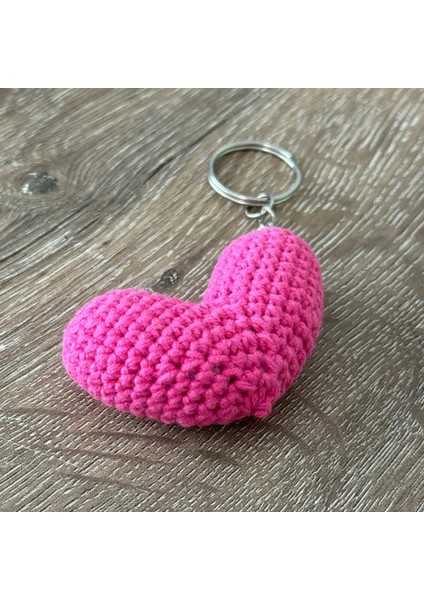 Uretti El Yapımı Amigurumi Kalp Anahtarlık 5cm - Pembe