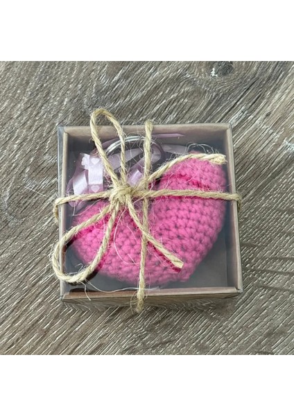 Uretti El Yapımı Amigurumi Kalp Anahtarlık 5cm - Pembe