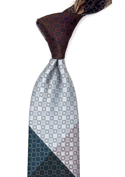 Nokta Desen Çok Renkli Patchwork Klasik Kravat KK12764