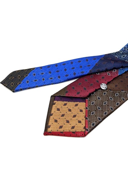 Motif Desen Çok Renkli Patchwork Klasik Kravat KK12794