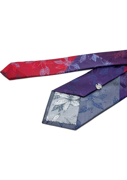 Çiçek Desen Çok Renkli Patchwork Klasik Kravat KK12761