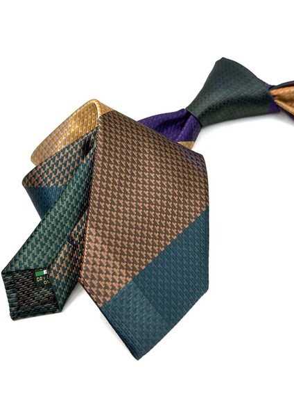 Nokta Desen Çok Renkli Patchwork Klasik Kravat KK12774