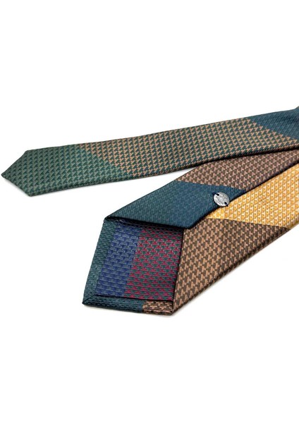 Nokta Desen Çok Renkli Patchwork Klasik Kravat KK12774