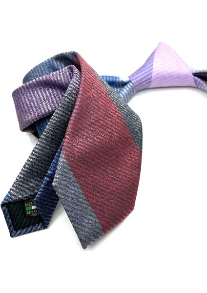 Kum Desen Çok Renkli Patchwork Klasik Kravat KK12786