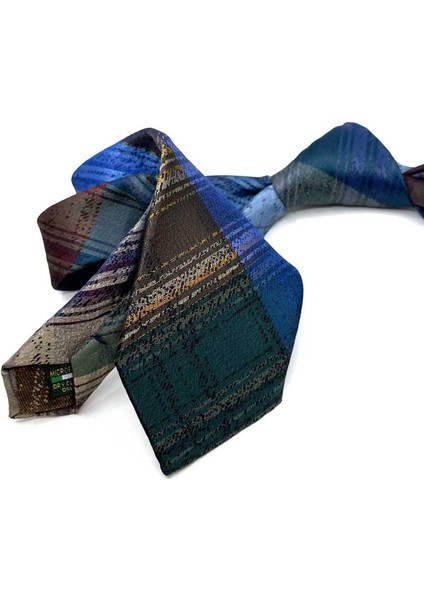 Kum Desen Çok Renkli Patchwork Klasik Kravat KK12790