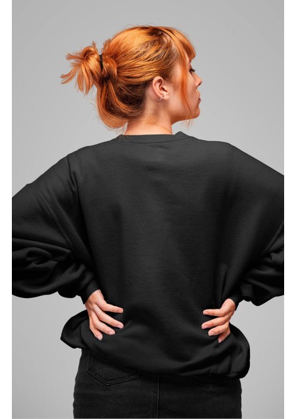 LED Zeppelin Baskılı Kapüşonsuz Sweatshirt, Oversize Rock-Metal Baskılı Sweat