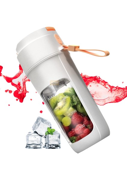 340ML Type-C Sarjlı 10 Bıçaklı Pipetli/pipetsiz Kullanım Taşınabilir Blender Smoothie Tritan Matara