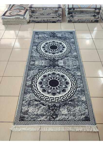 Armones Home 100*200 cm Makinada Yıkanabilir Dijital Baskı Kaymaz Dot Taban 3,5mm Süngerli Yolluk