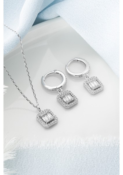 925 Ayar Gümüş Baget Kolye Küpe Set fiyatları