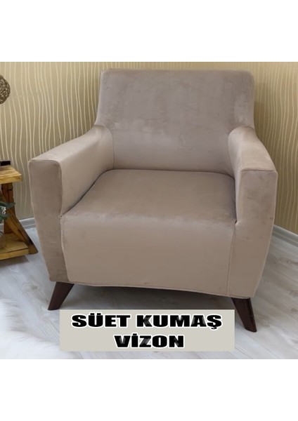Süet Detaylı Angora Kumaş Tekli Koltuk & Berjer Koltuk Kılıfı