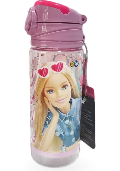 Barbie Matara 500 ml - Çocuk Suluk, Matara, Pipetli Suluk, Askılı Suluk Barbie Matara
