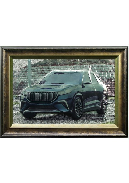 El Işçiliği Aliminyum Kabartma Tablo Togg 68X47 cm 5987