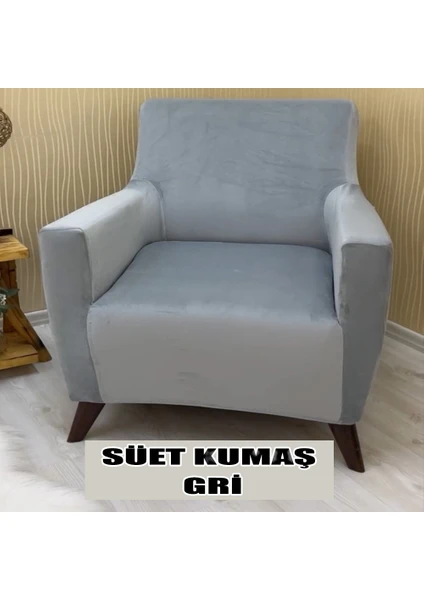 Süet Detaylı Angora Kumaş Tekli Koltuk & Berjer Koltuk Kılıfı