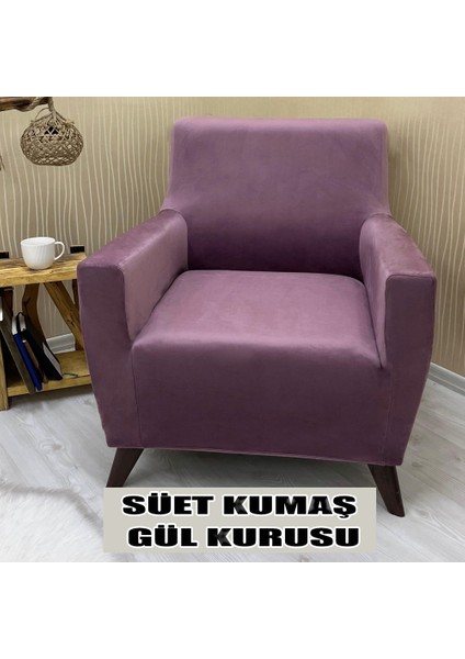 Süet Detaylı Angora Kumaş Tekli Koltuk & Berjer Koltuk Kılıfı